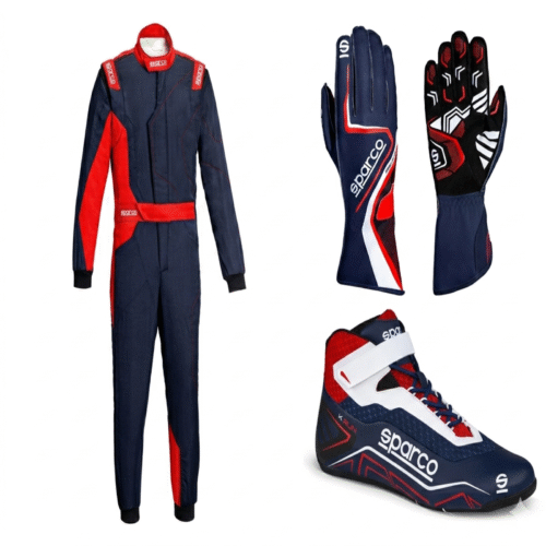 Sparco Go Kart Racing Suit Complete Kit Digital Printed Level 2 Kart Suit Shoes & Gloves
