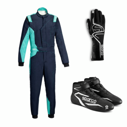 Sparco Sprint Advanced ASY Race Suit Bundle - Track Shoes & Gloves