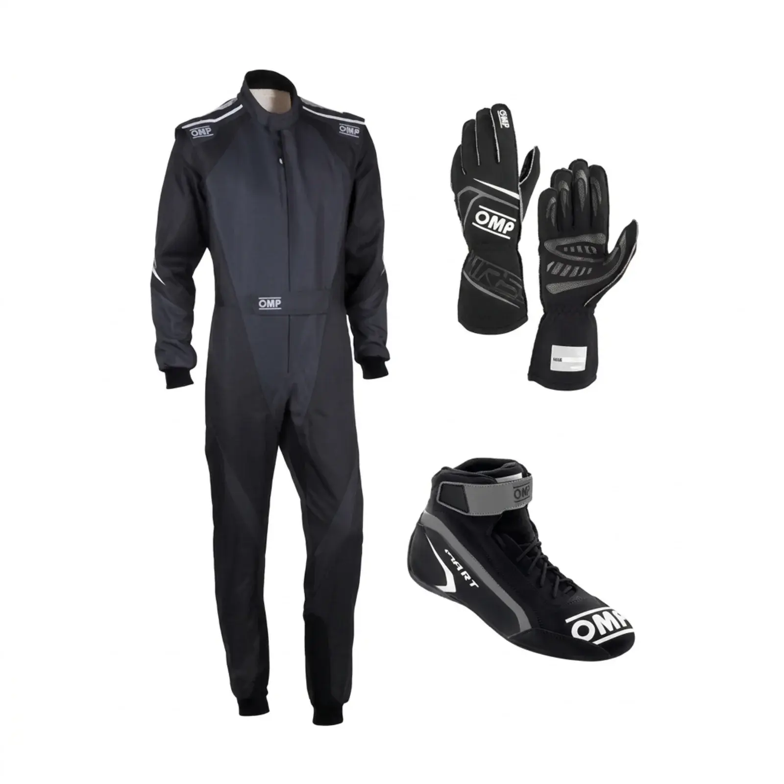 OMP KS-3 Racing Suit Kit | Level 2 Black Gray Track Set OMP KS-3 Racing Suit Kit | Level 2 Black Gray Track Set