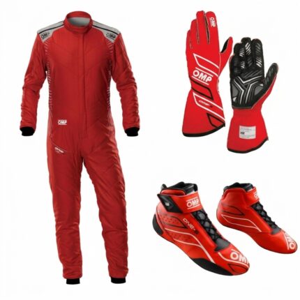 OMP Go Kart Racing Suit Complete Kit Digital Printed Level 2 Kart Suit Shoes & Gloves