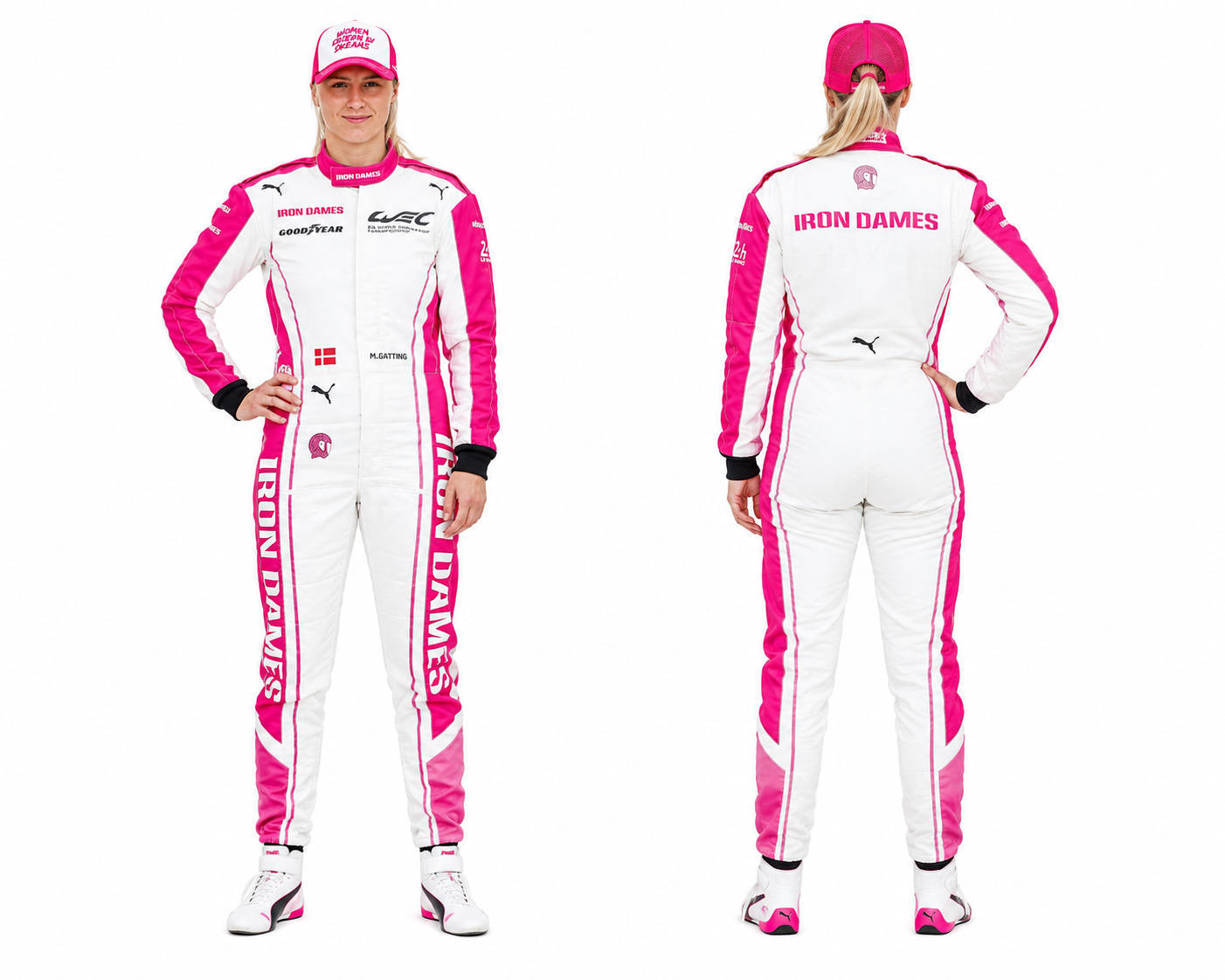 Iron Dames Racing Suit | Pink & White Michelle Gatting Replica