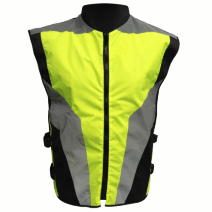 Kartwears High Visibility Reflective Safety Vest with Full Zip and Adjustable Side Straps