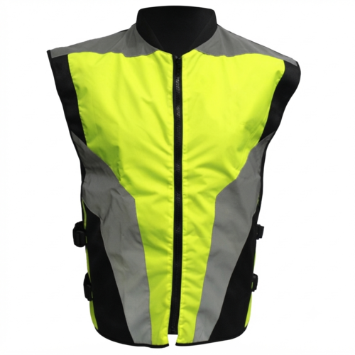 Kartwears High Visibility Reflective Safety Vest with Full Zip and Adjustable Side Straps
