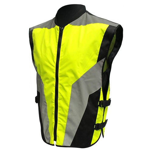 Kartwears High Visibility Reflective Safety Vest with Full Zip and Adjustable Side Straps