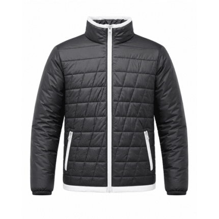 Contemporary Black & White Quilted Puffer Jacket - Lightweight Insulated Winter Outerwear