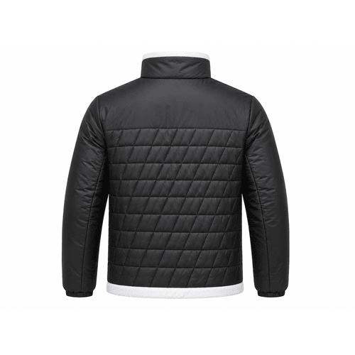 Contemporary Black & White Quilted Puffer Jacket - Lightweight Insulated Winter Outerwear