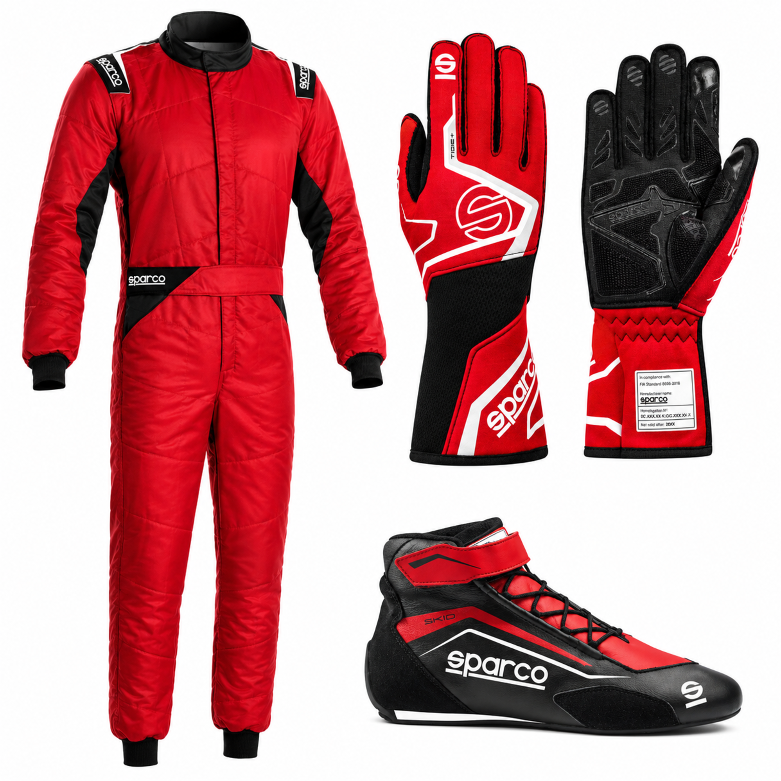 Sparco Sprint Racing Suit Kit with Skid Shoes & Tide Gloves