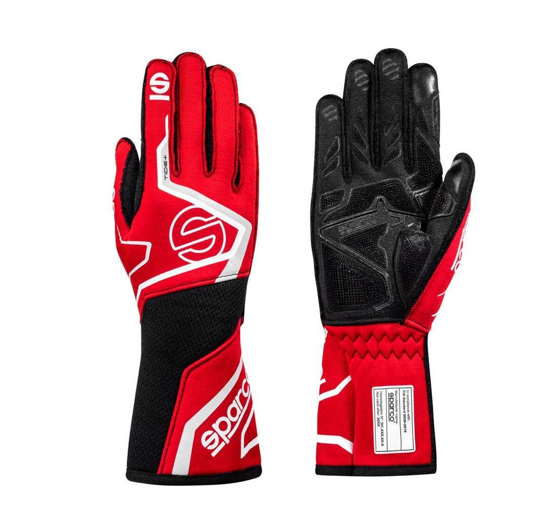 Sparco Tide red racing gloves 3D HTX driving grips