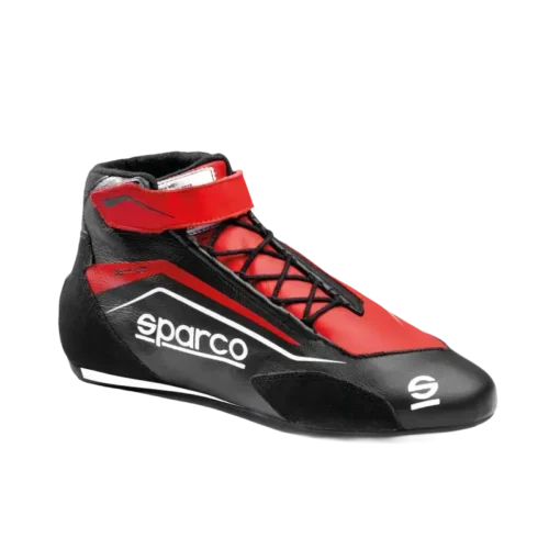 Sparco Skid red and black racing shoes mid top leather race boots
