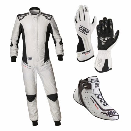 OMP One Evo Go Kart Racing Kit | White & Black