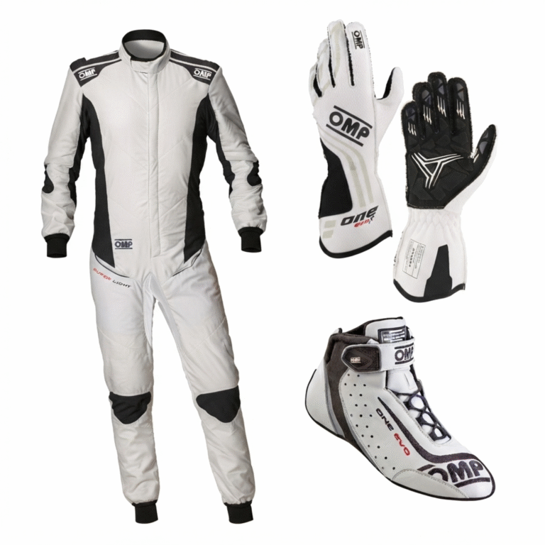 OMP One Evo Go Kart Racing Kit | White & Black OMP One Evo Go Kart Racing Kit | White & Black