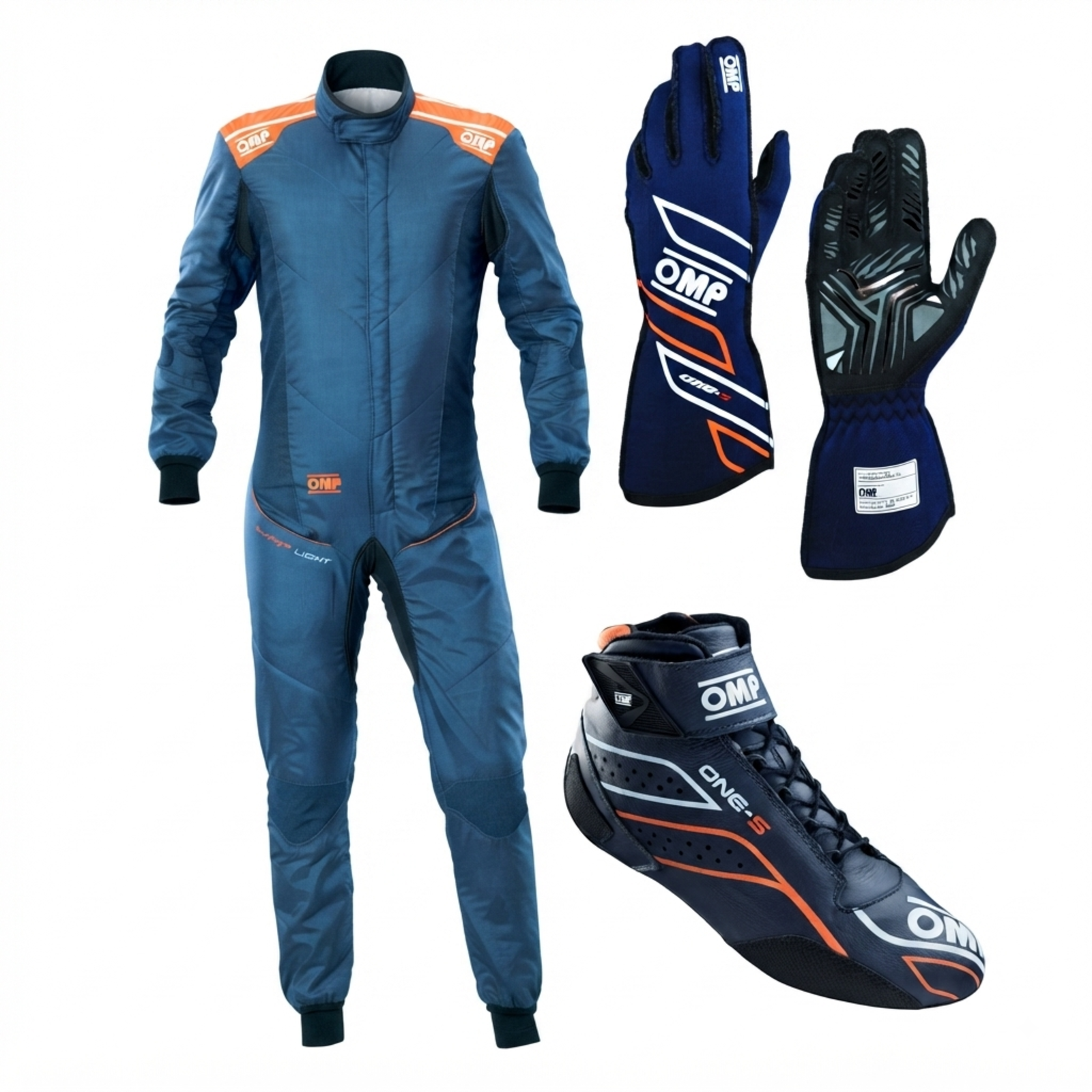 OMP One Evo Go Kart Racing Kit | Blue & Orange OMP One Evo Go Kart Racing Kit | Blue & Orange