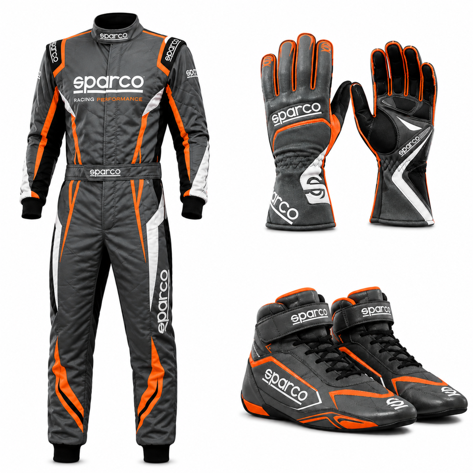 Sparco Go Kart Racing Suit Kit - Premium Suit, Shoes & Gloves Combo
