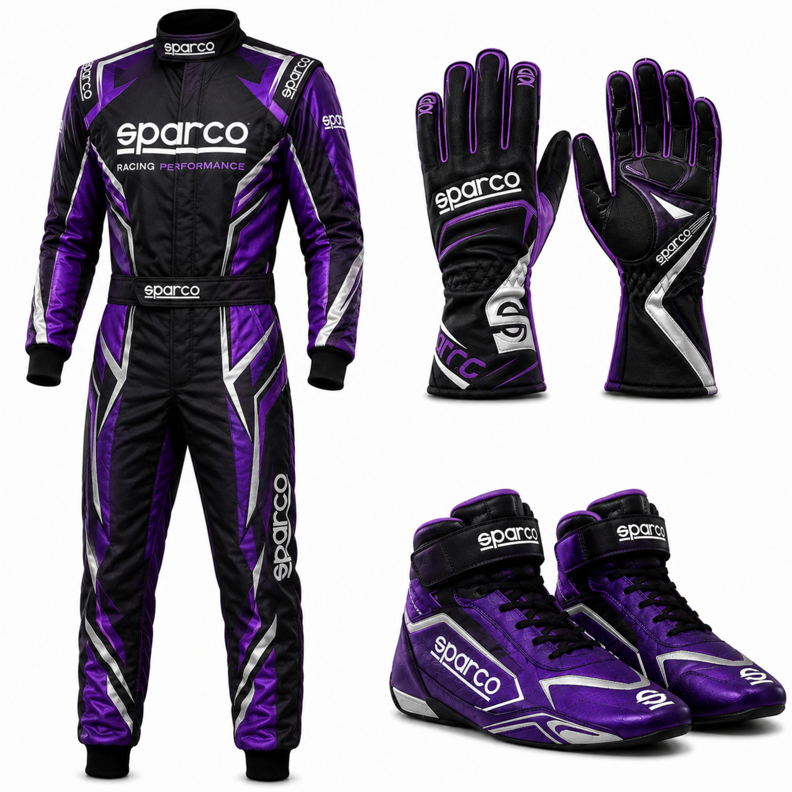 Sparco Go Kart Racing Suit Complete Kit Digital Printed Level 2 Kart Suit Shoes & Gloves Sparco Go Kart Racing Suit Complete Kit Digital Printed Level 2 Kart Suit Shoes & Gloves