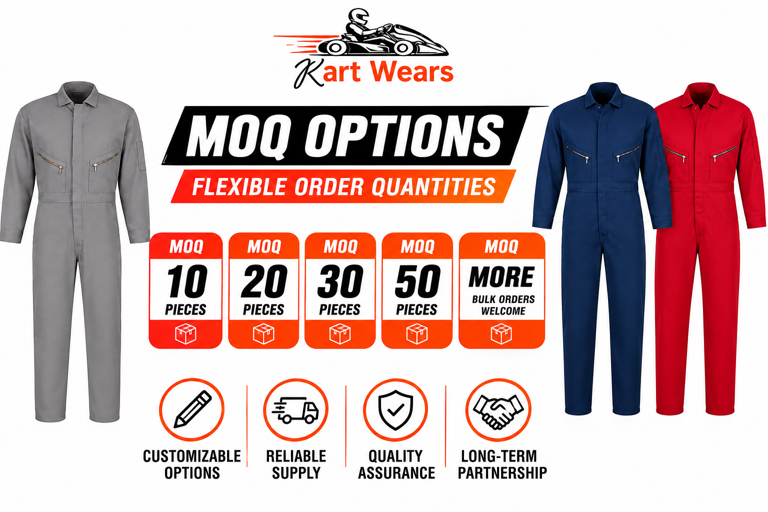 Kart Wears 100% Cotton Professional Zip Front Coverall Safety Jumpsuit