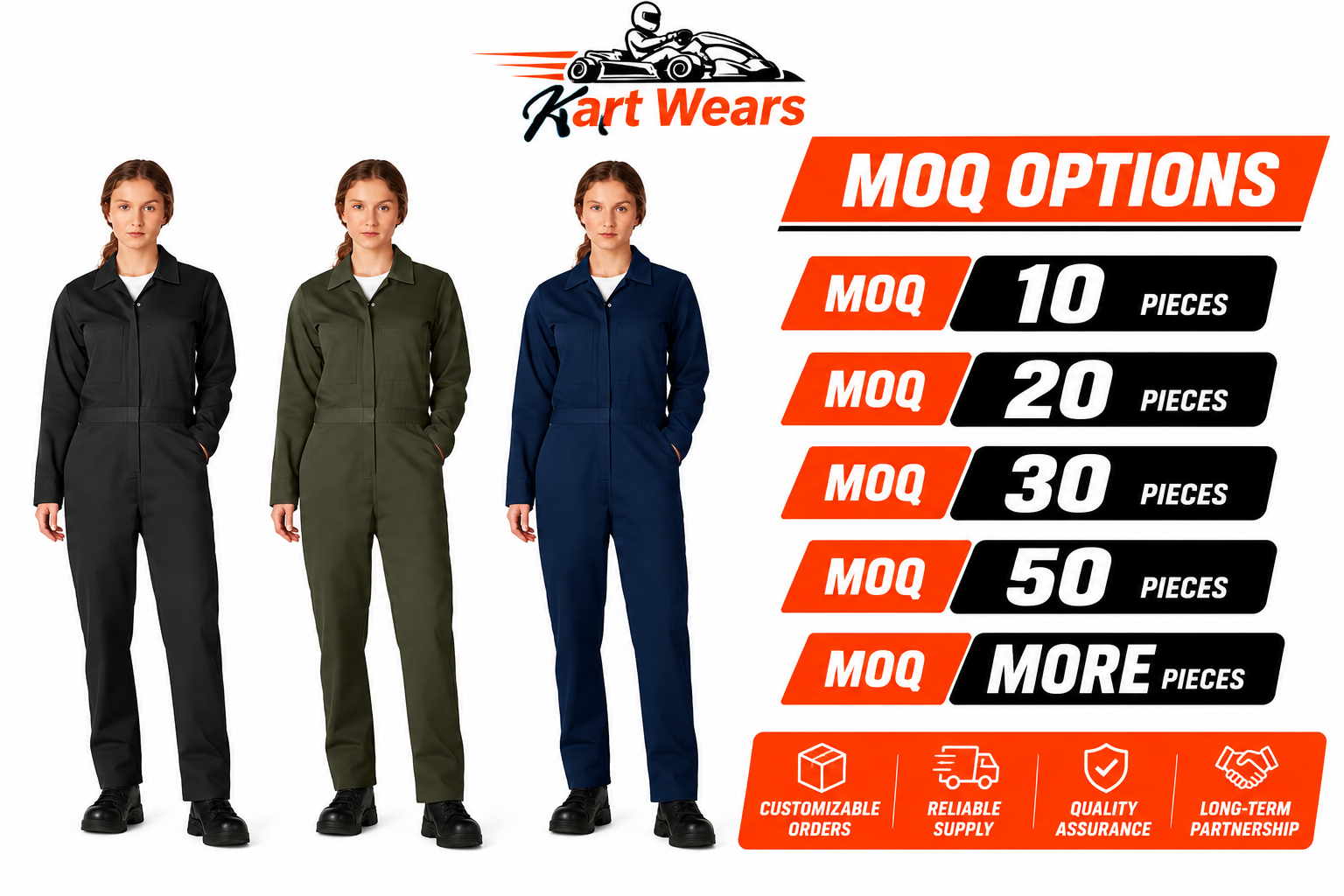 Kart Wears Women's Long Sleeve 100% Cotton Workwear Coverall Jumpsuit