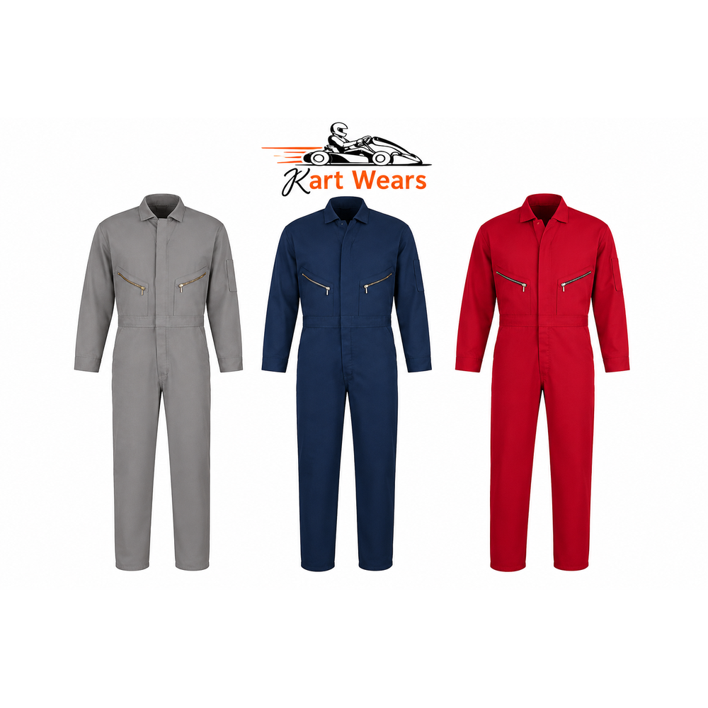 Kart Wears 100% Cotton Professional Zip Front Coverall Safety Jumpsuit