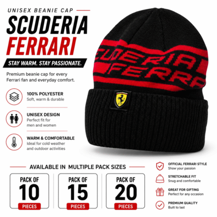 Scuderia Ferrari Beanie Unisex Cap Winter Knitwear Multipack