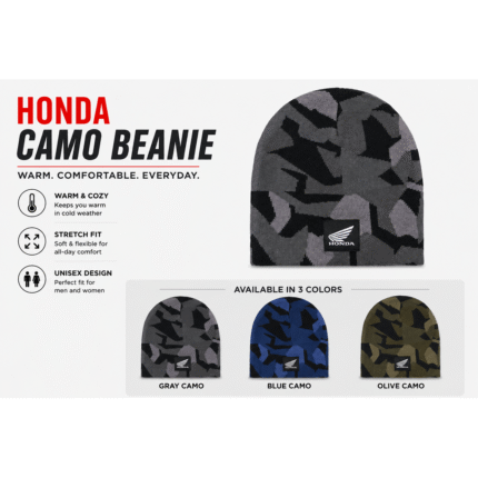 Honda Camo Beanie Hat Unisex Winter Knit Cap Sportswear Multipack