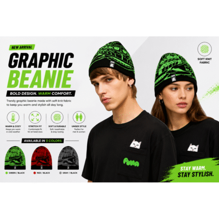 PUMA x RIPNDIP Reversible Skull Beanie Black Green Cap