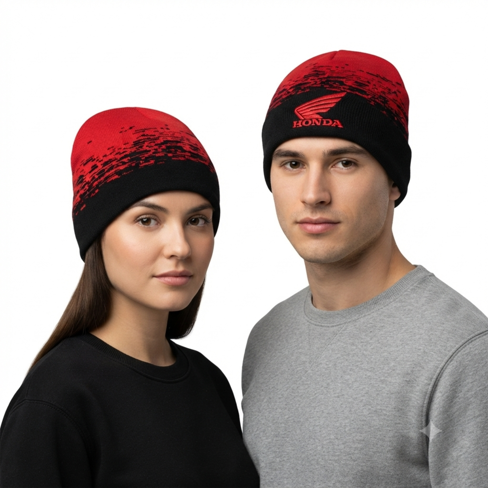 Honda Beanie Hat Unisex Winter Knit Cap Sportswear Red Black Multipack Honda Beanie Hat Unisex Winter Knit Cap Sportswear Red Black Multipack
