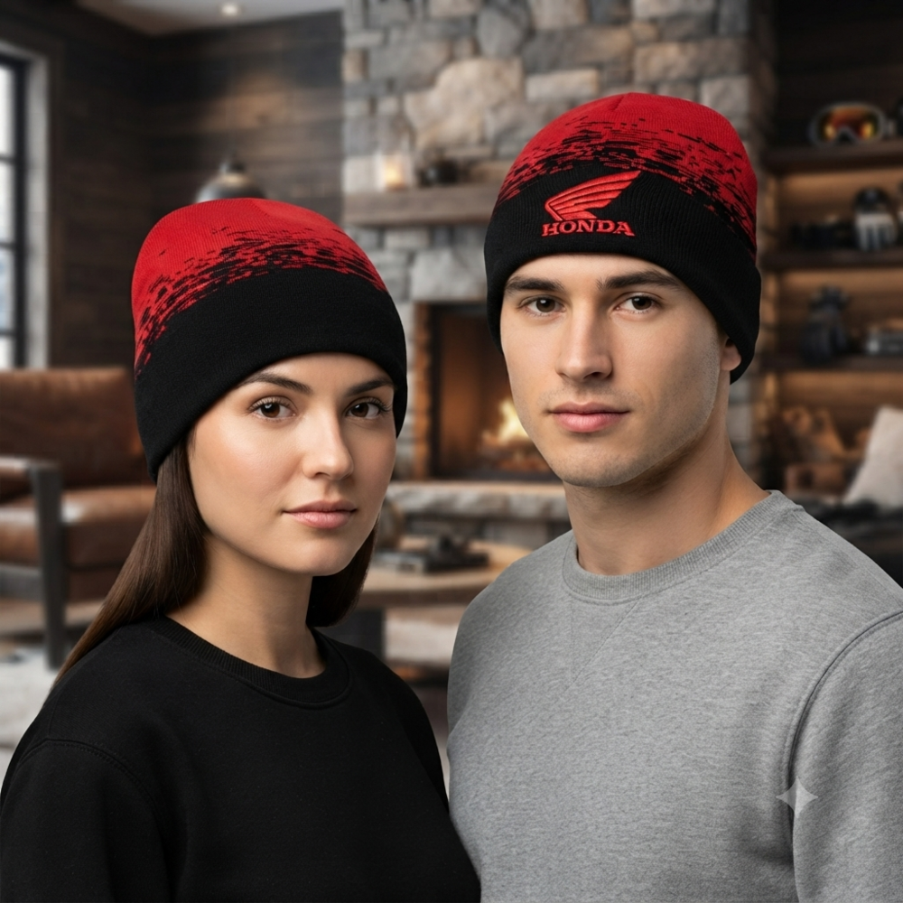 Honda Beanie Hat Unisex Winter Knit Cap Sportswear Red Black Multipack Honda Beanie Hat Unisex Winter Knit Cap Sportswear Red Black Multipack