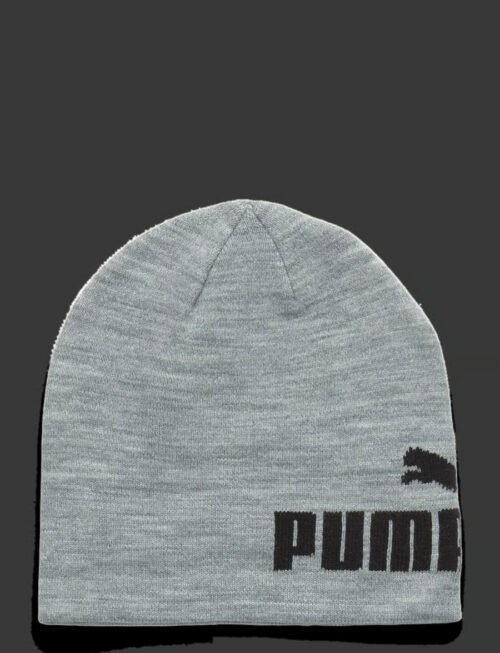 PUMA Classic Logo Knit Beanie Cap Grey Navy Winter Sportswear PUMA Classic Logo Knit Beanie Cap Grey Navy Winter Sportswear
