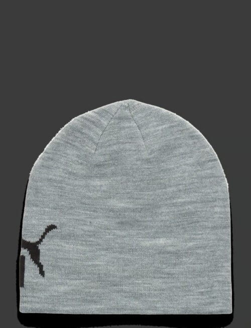 PUMA Classic Logo Knit Beanie Cap Grey Navy Winter Sportswear PUMA Classic Logo Knit Beanie Cap Grey Navy Winter Sportswear