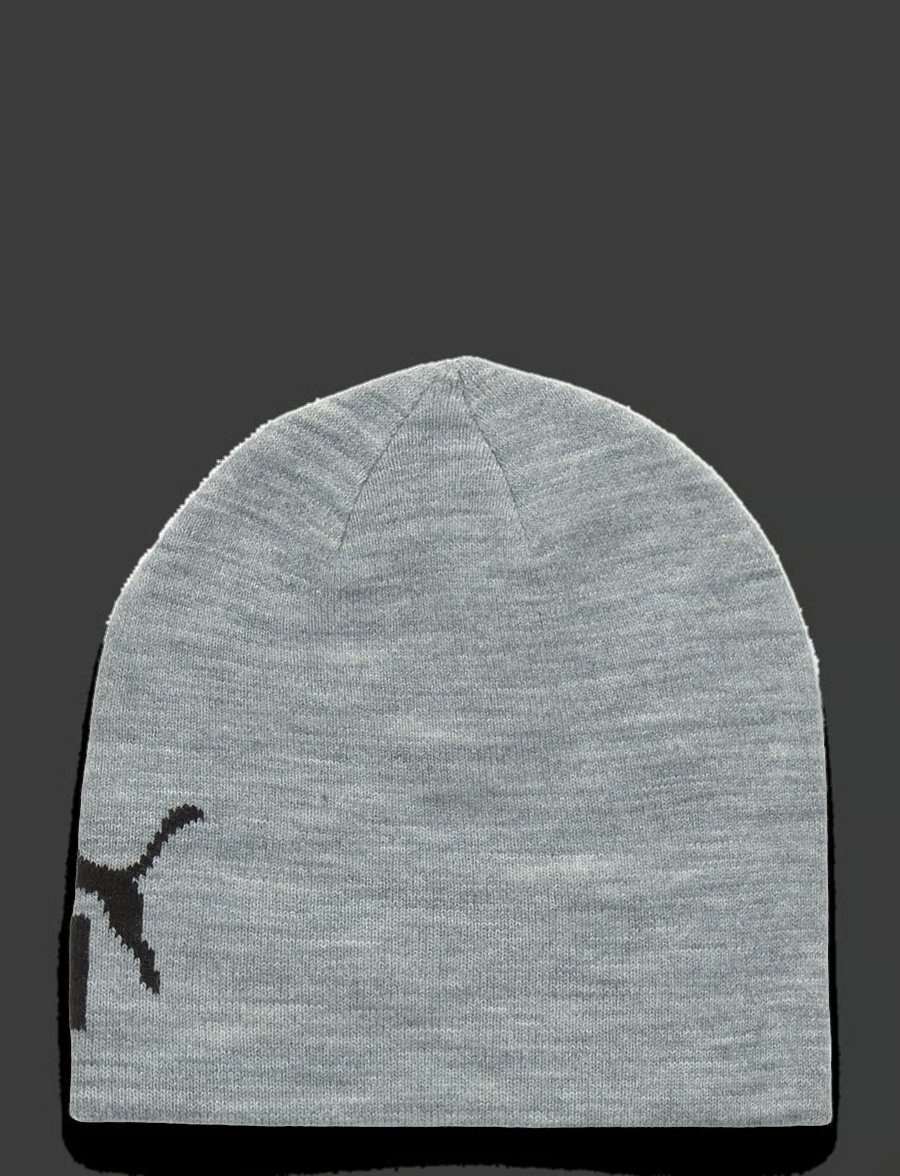 PUMA Classic Logo Knit Beanie Cap Grey Navy Winter Sportswear PUMA Classic Logo Knit Beanie Cap Grey Navy Winter Sportswear