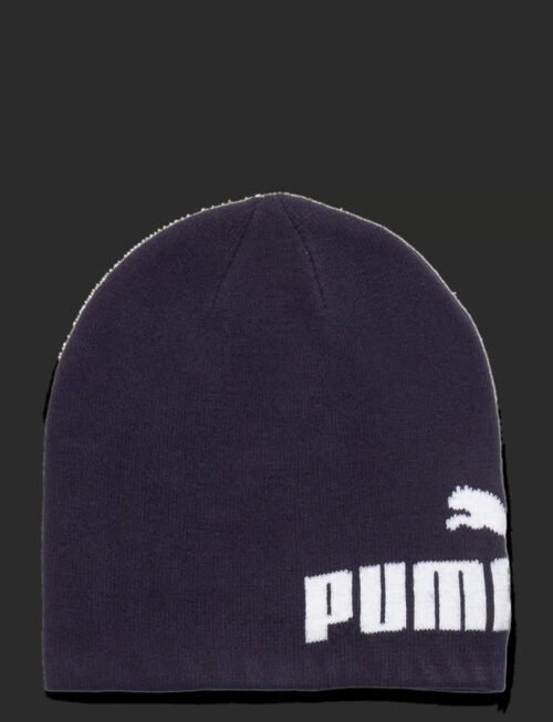 PUMA Classic Logo Knit Beanie Cap Grey Navy Winter Sportswear PUMA Classic Logo Knit Beanie Cap Grey Navy Winter Sportswear