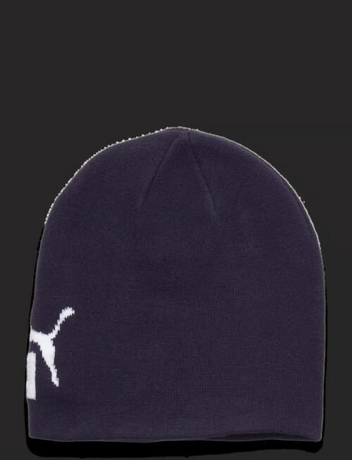 PUMA Classic Logo Knit Beanie Cap Grey Navy Winter Sportswear PUMA Classic Logo Knit Beanie Cap Grey Navy Winter Sportswear