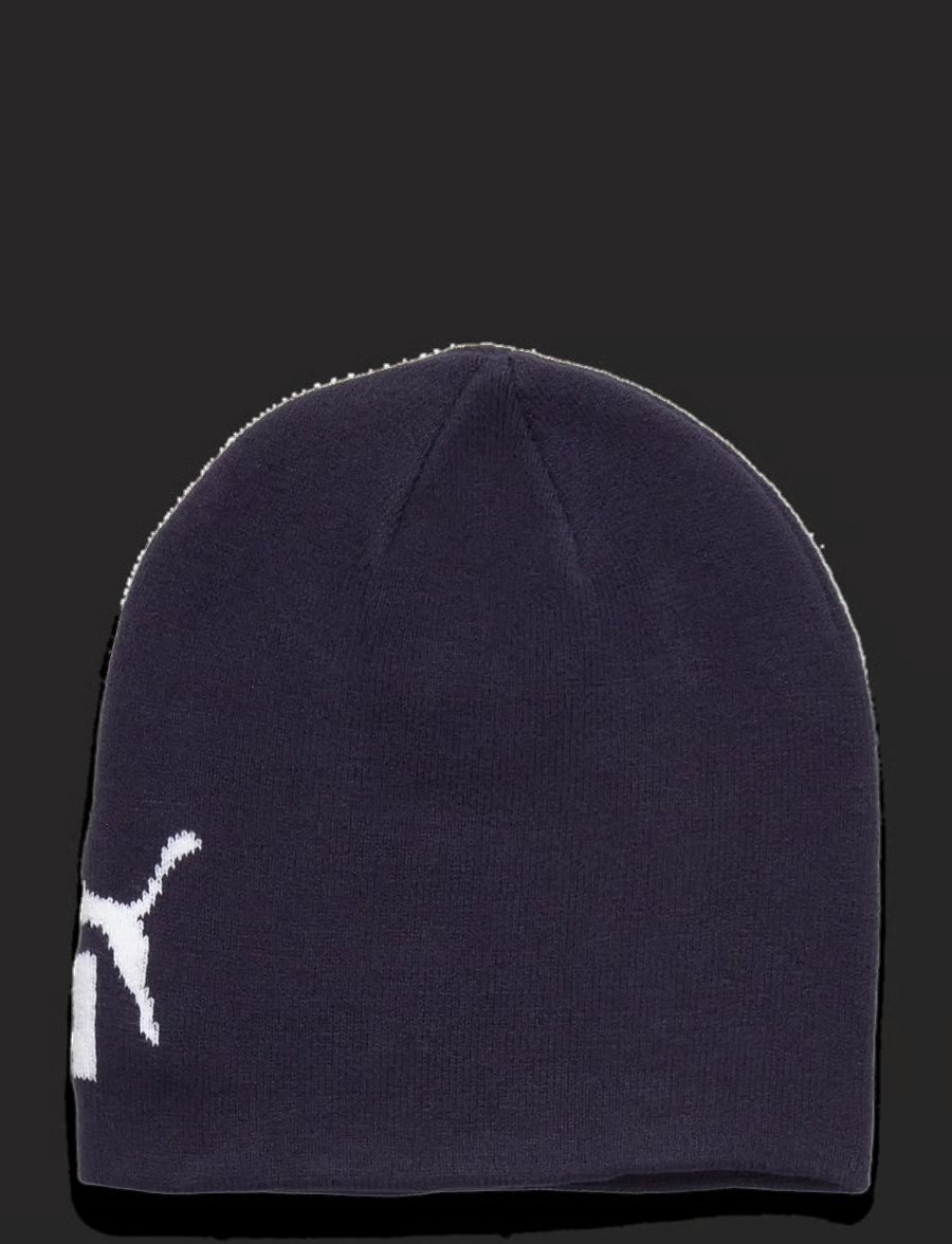 PUMA Classic Logo Knit Beanie Cap Grey Navy Winter Sportswear PUMA Classic Logo Knit Beanie Cap Grey Navy Winter Sportswear