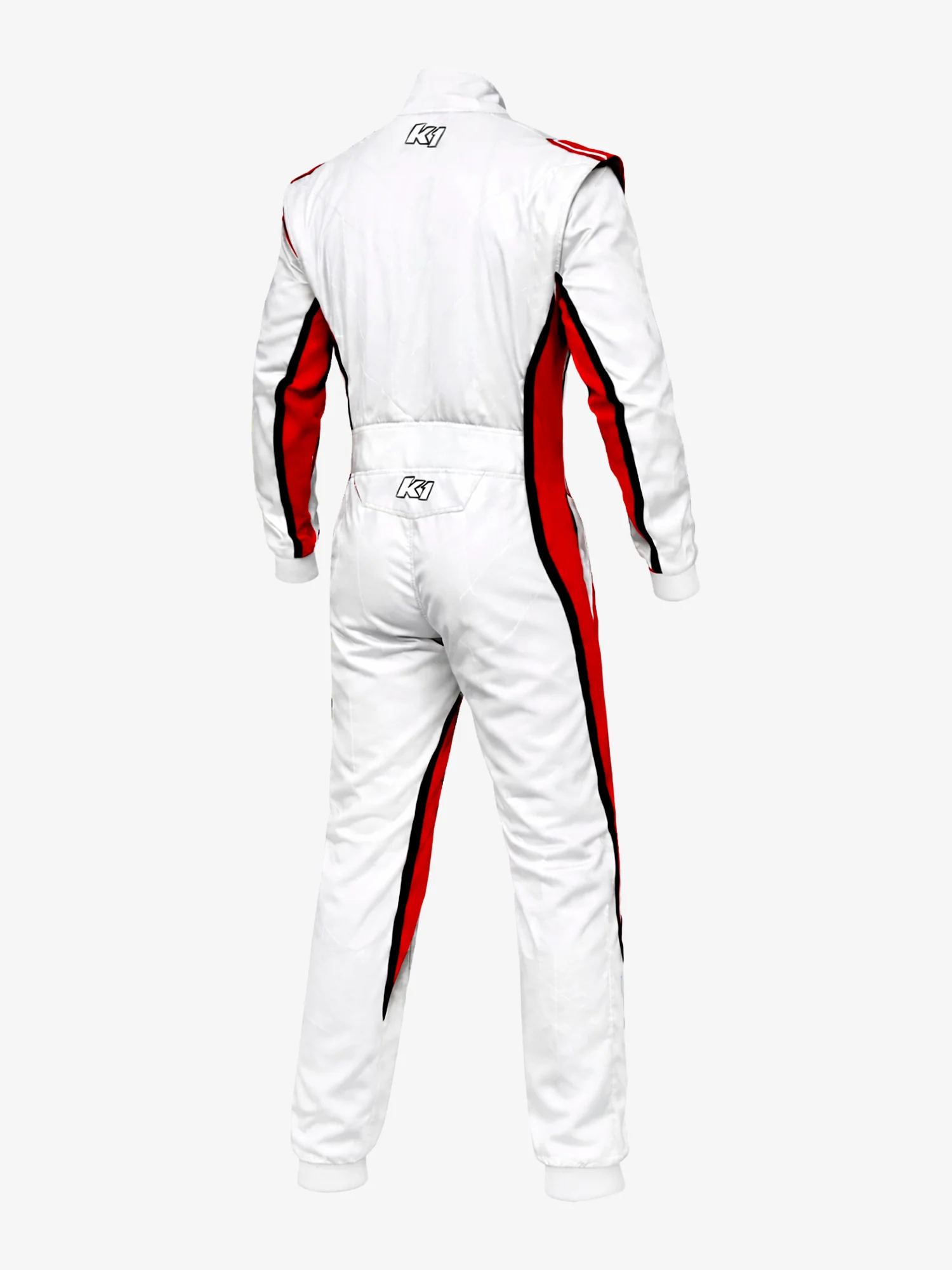 K1 Race Gear Precision SFI Auto Racing Suit - White / Red / Black Dual-Layer Flame-Retardant Fire Suit