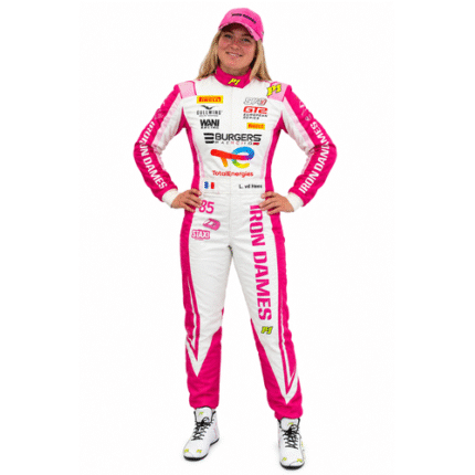 Iron Dames Custom Racing Suit Pink & White | Custom Track Gear by UK Sports