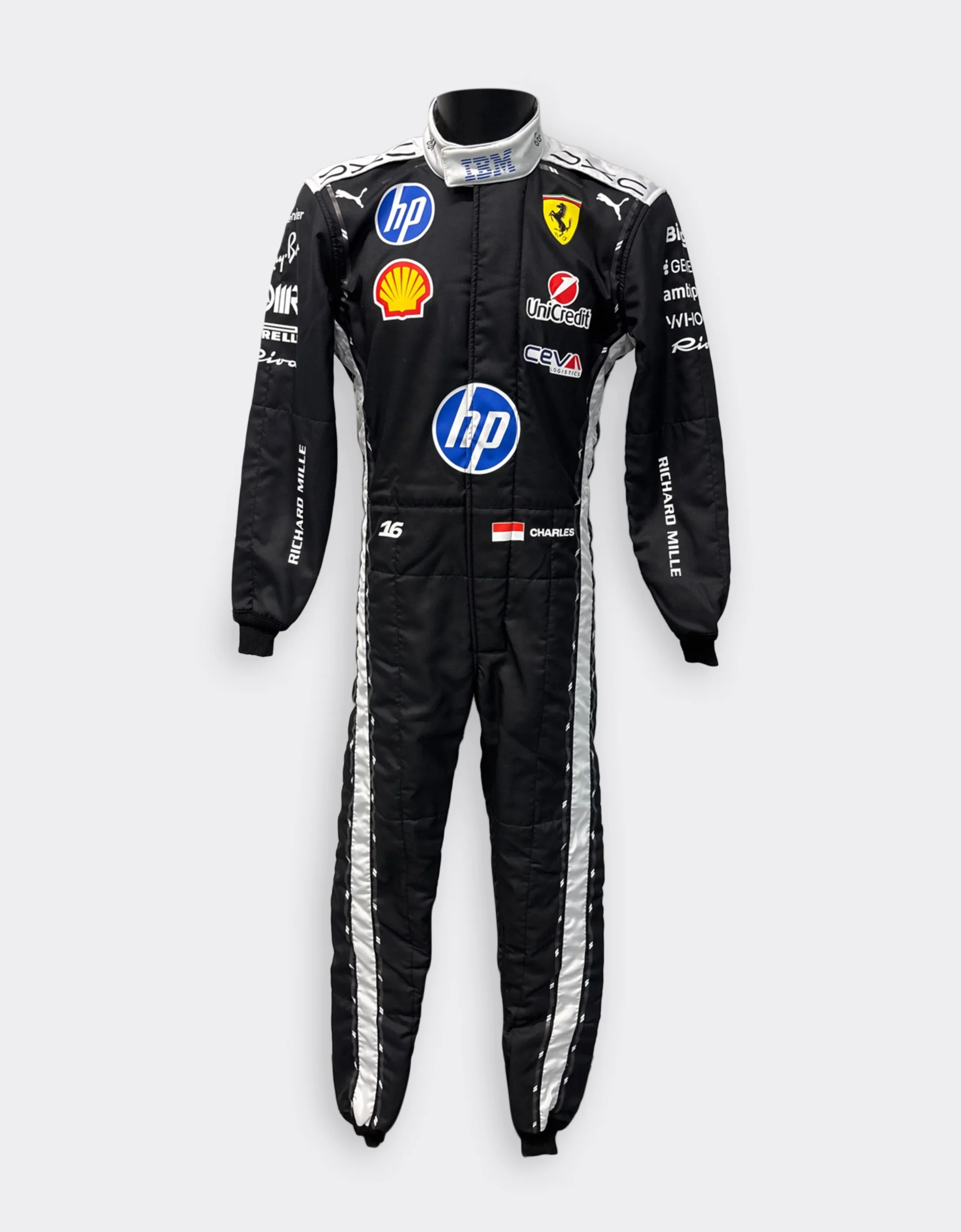 Ferrari HP Custom Racing Suit – Digitally Printed Leclerc #16 Jumpsuit for Kids & Adults by UK Sports