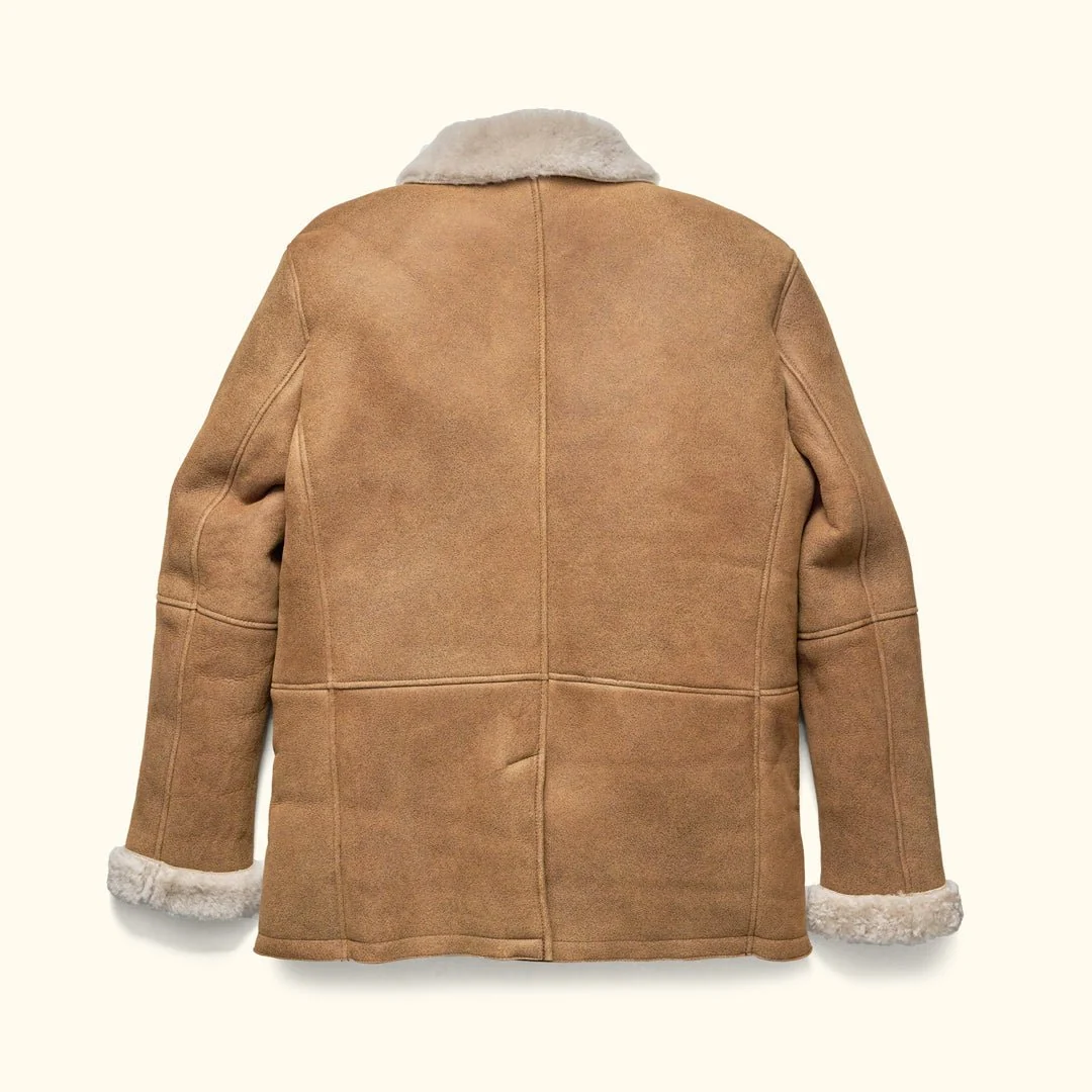 Men's Genuine Suede Shearling Leather Blazer Jacket | Kartwears