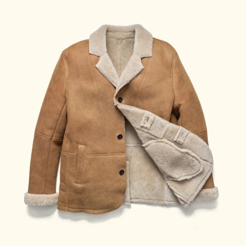 Men's Genuine Suede Shearling Leather Blazer Jacket | Kartwears