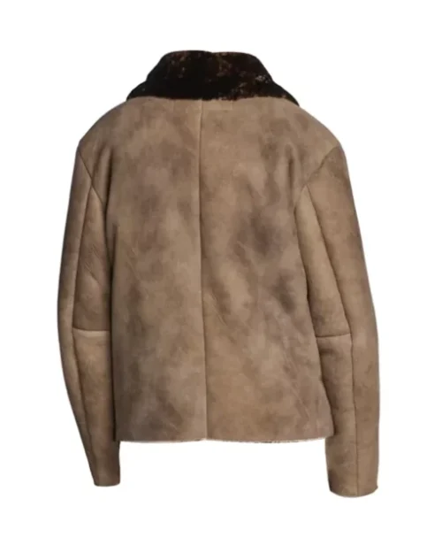 Kartwears Men's Antique Brown Suede Shearling Leather Jacket – Zip Front