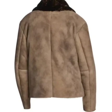 Kartwears Men's Antique Brown Suede Shearling Leather Jacket – Zip Front