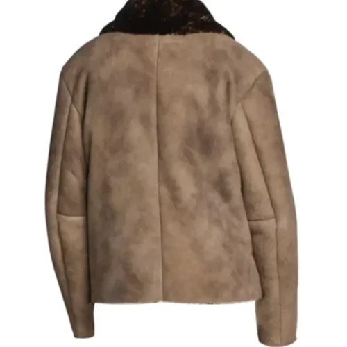 Kartwears Men's Antique Brown Suede Shearling Leather Jacket – Zip Front